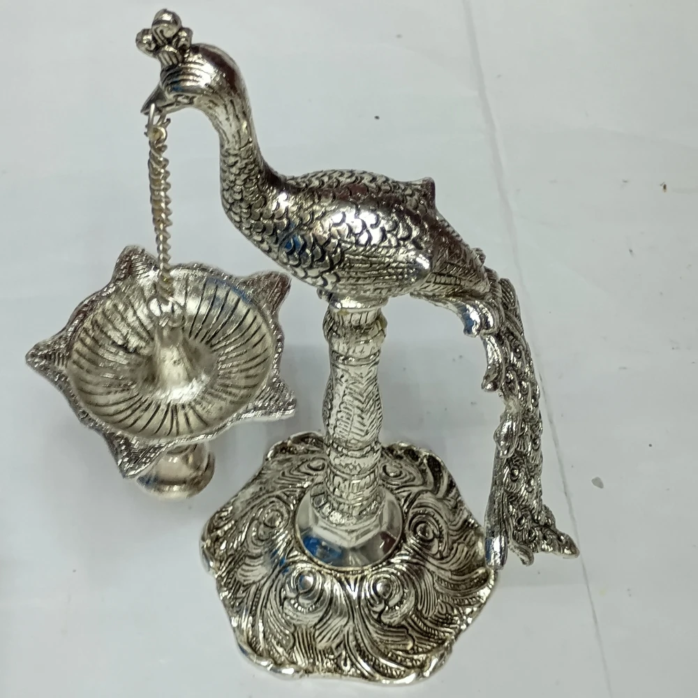 Diya with Peacock Stand-Z12358