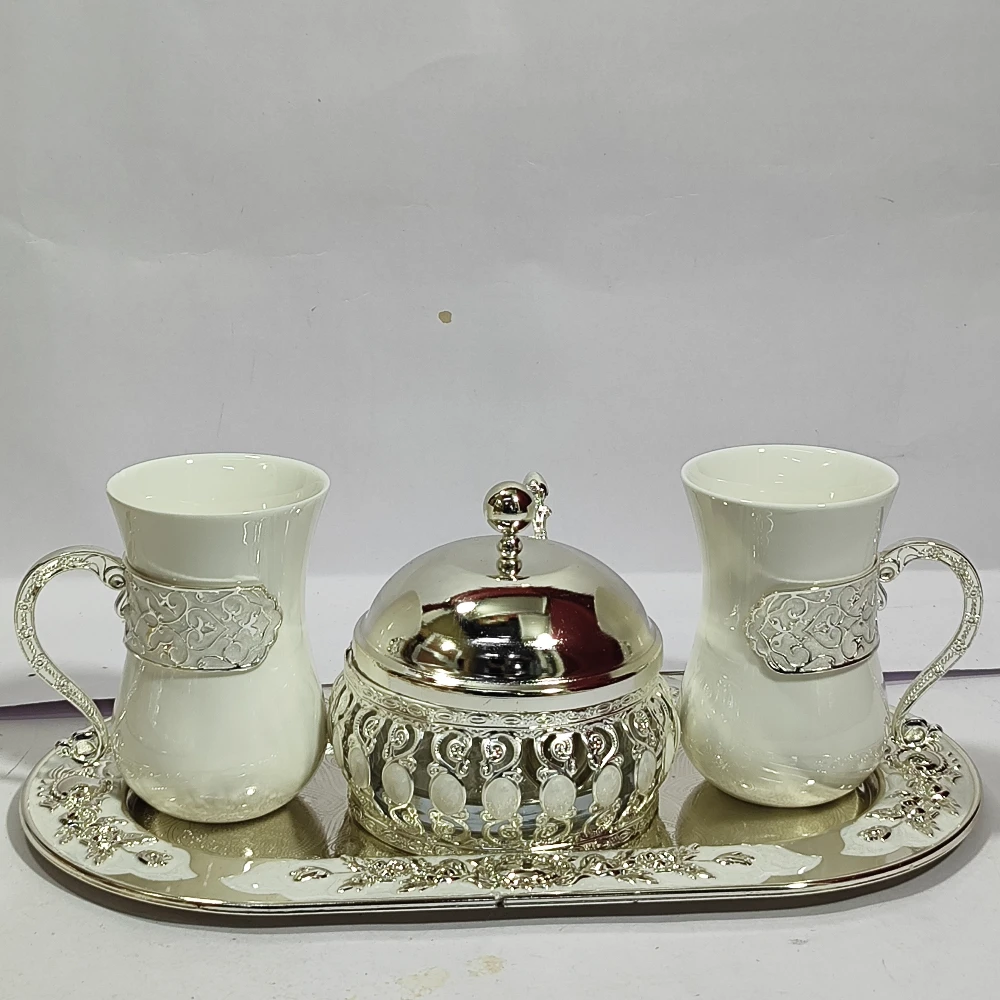 Tray with Cup and Sugar Pot-5No-Z12863