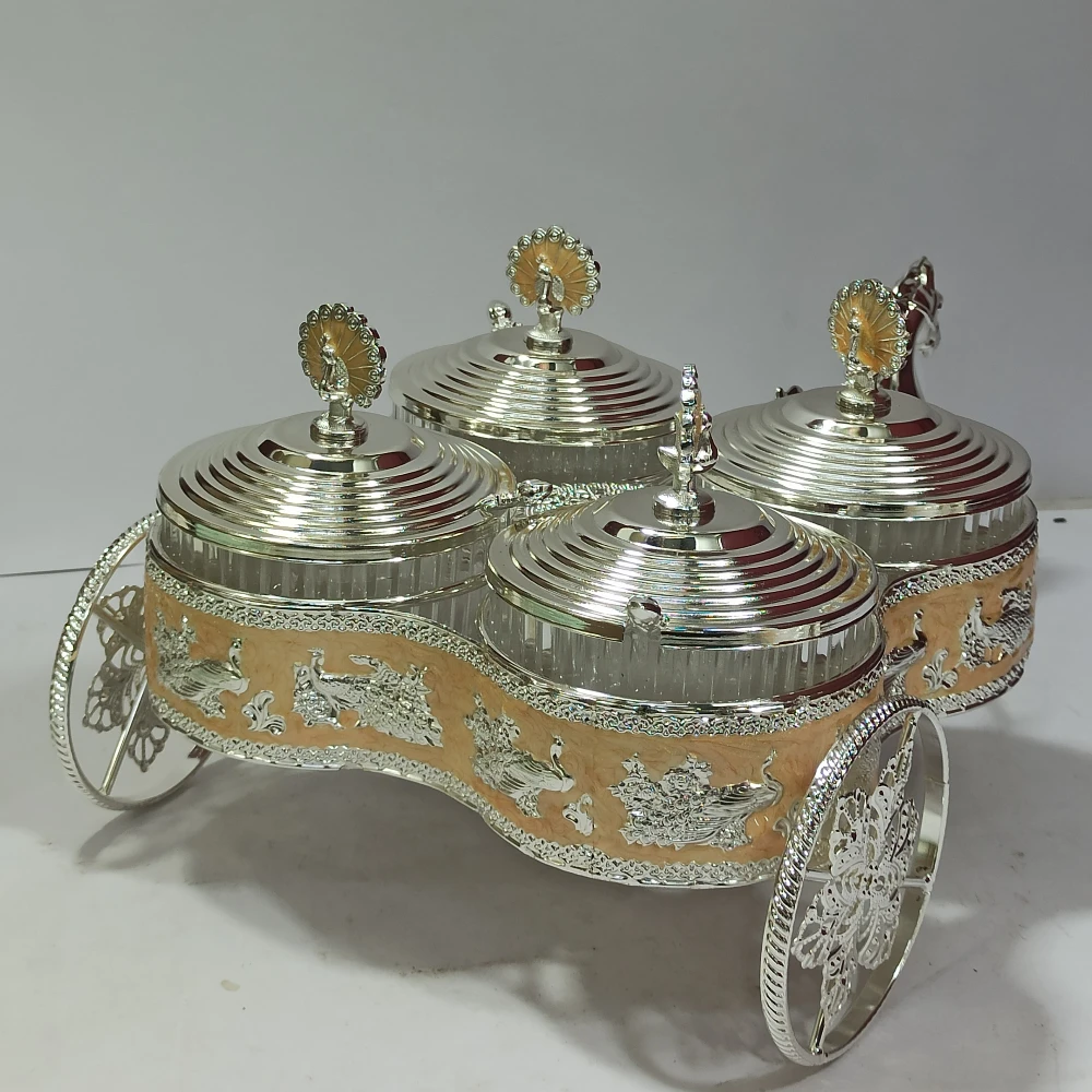 Dry Fruit Container with Horse Cart-16No-Z13169