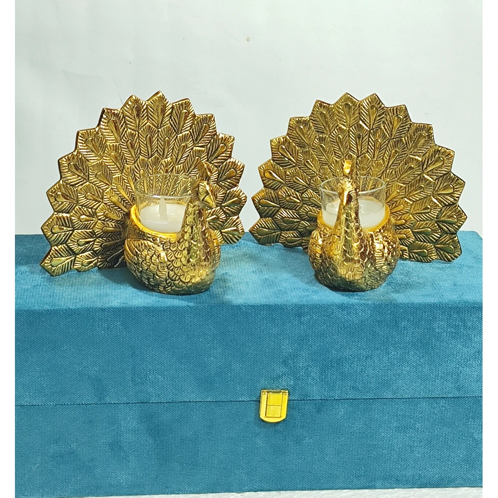 Two Peacock Candel Stand-5.5No-Z11443