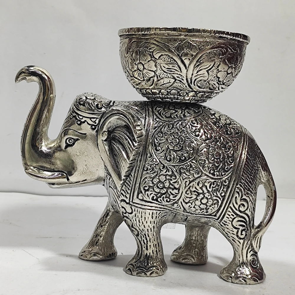 Elephant with dry fruits container-6No-Z07315