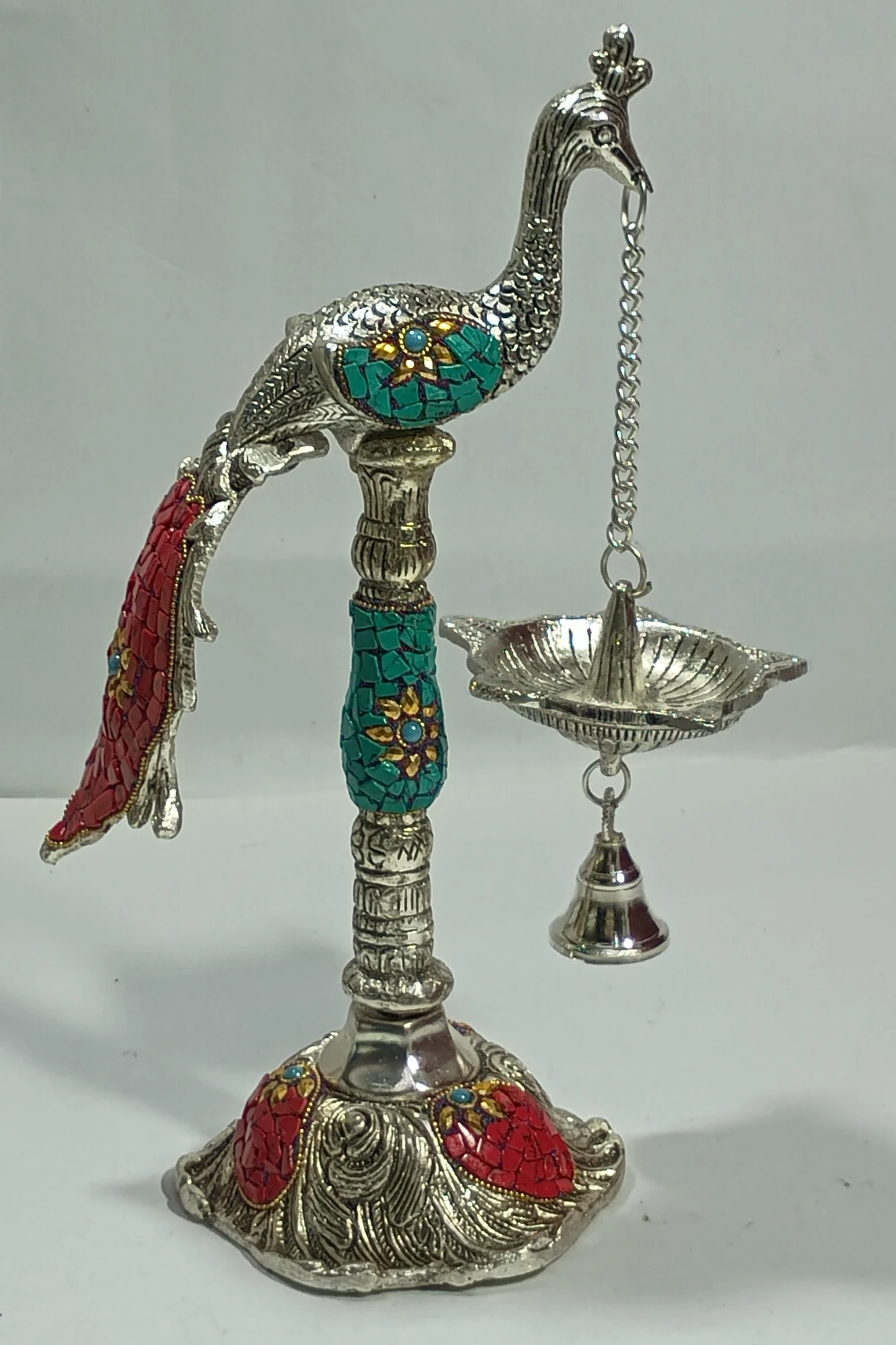 Diya with Peacock-12No-Z12357