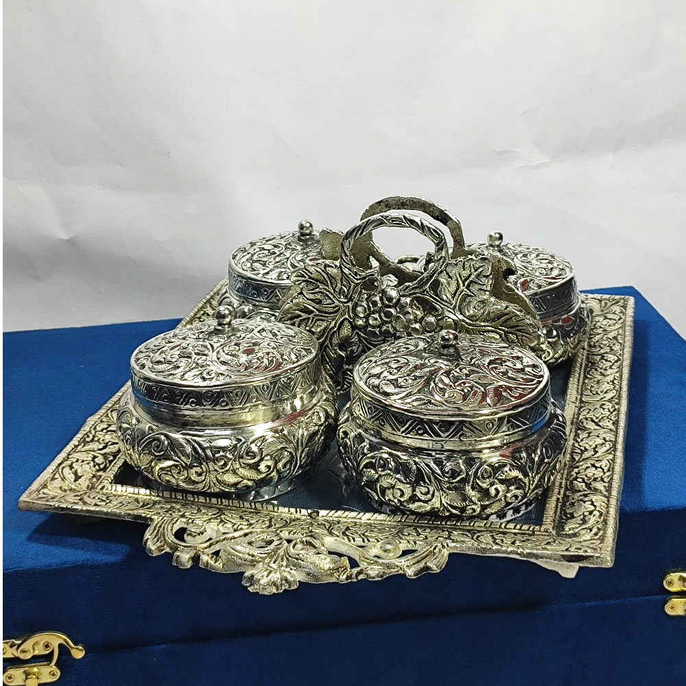 Tray with Dry Fruits Box and Napkin Hokder-16.5No-Z12803
