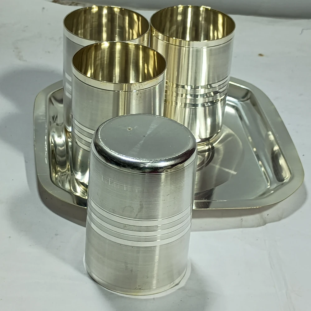 Four Glases  With  Tray-4No-Z11289