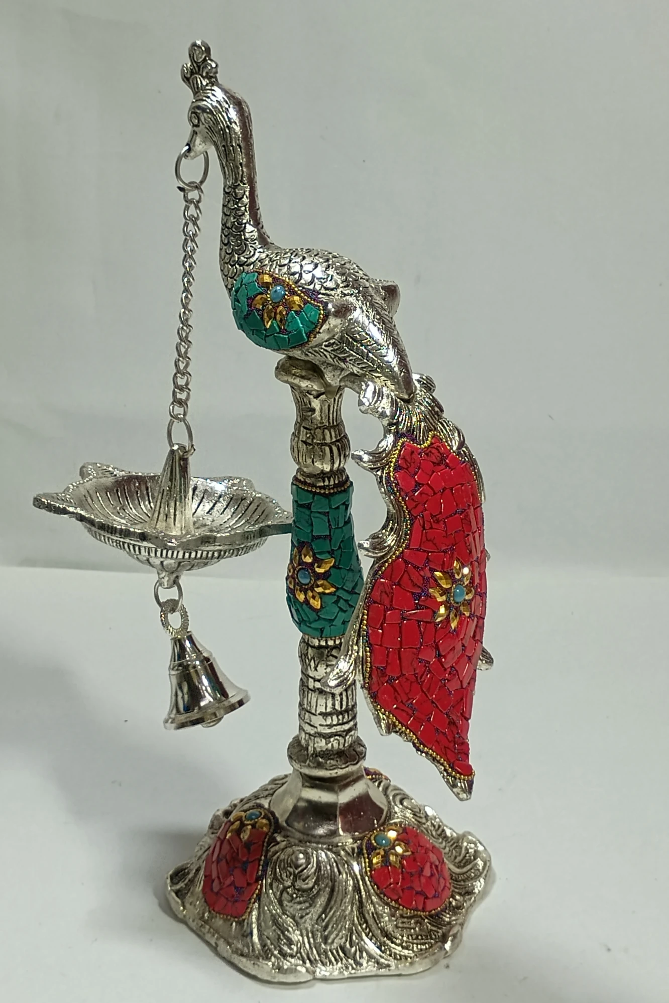 Diya with Peacock-12No-Z12357