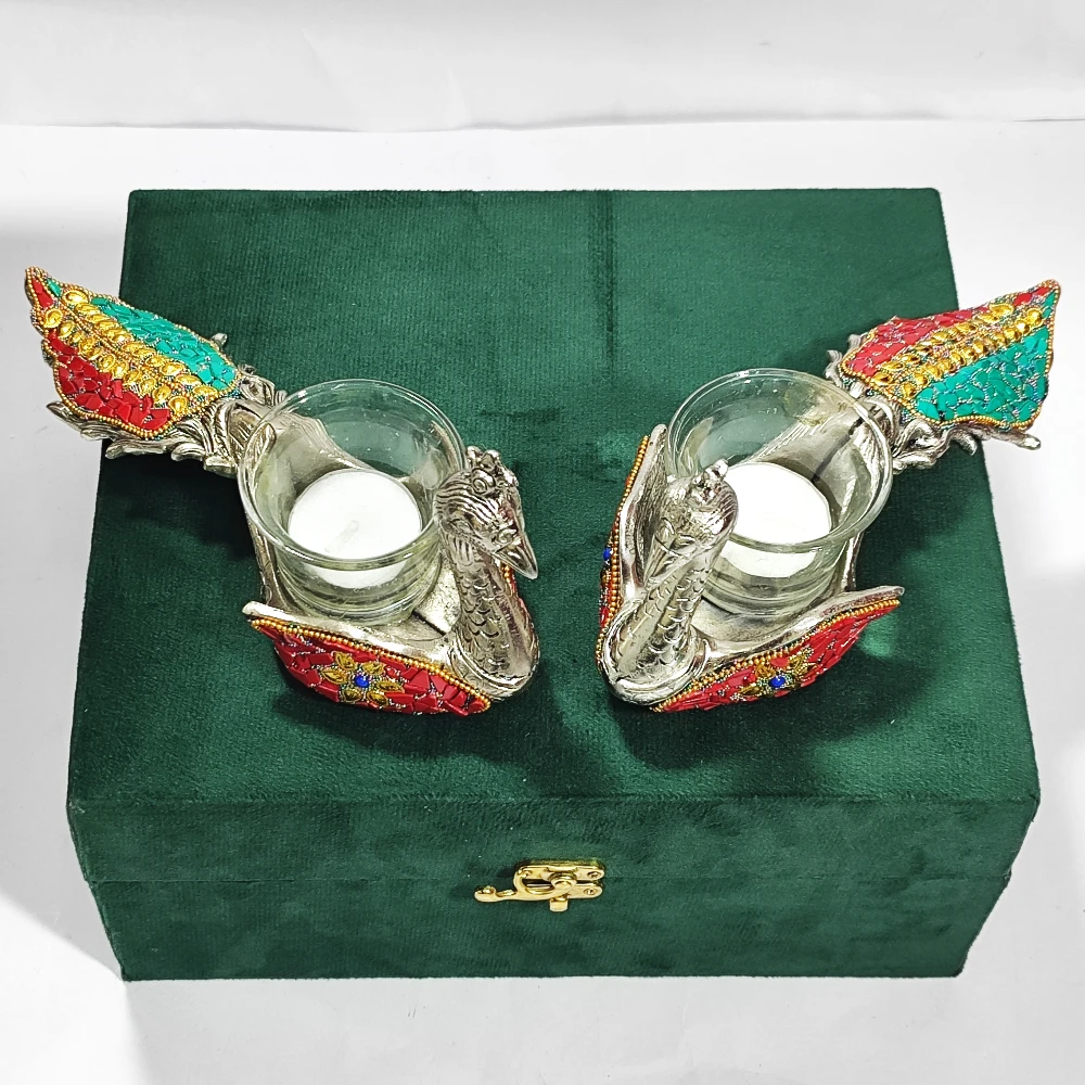 Candle stand with Peacocks-9No-Z12766