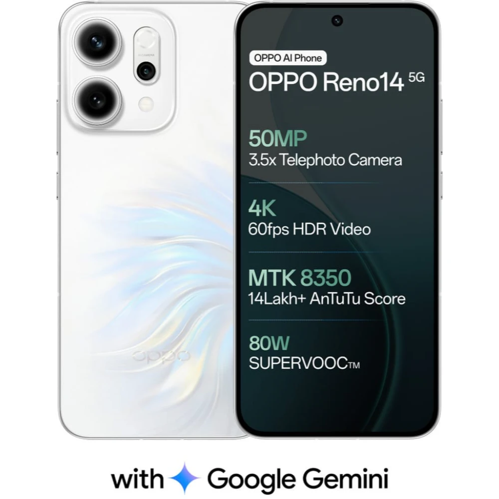 OPPO Reno14 5G (Pearl White, 256 GB)  (8 GB RAM)