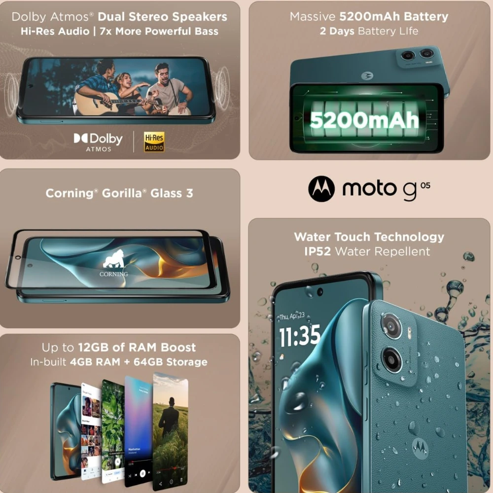 MOTOROLA g05 (Forest Green, 64 GB)  (4 GB RAM)