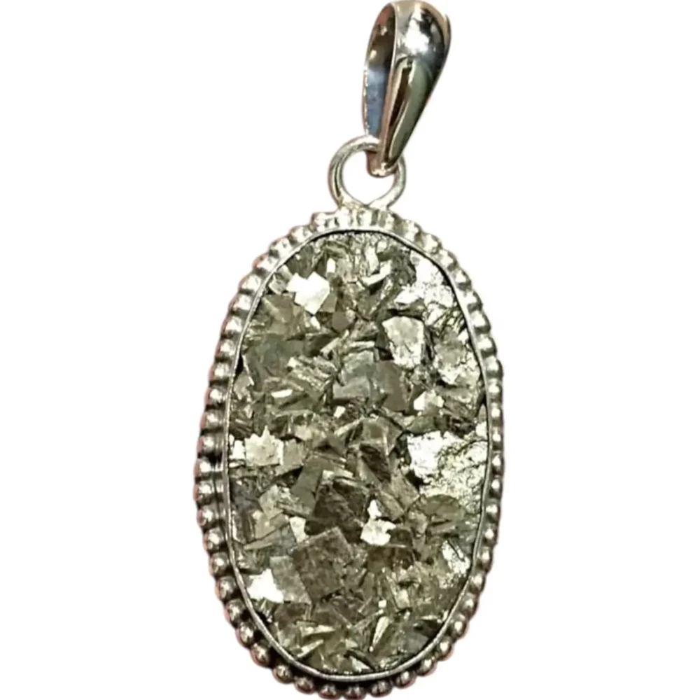 Agatesvibe™ Certified Pyrite Pendant – Real Crystal Stone Necklace for Men & Women | Symbol of Money, Wealth, Abundance & Success | Empowering & Positive Energy Jewelry | Pack of 1