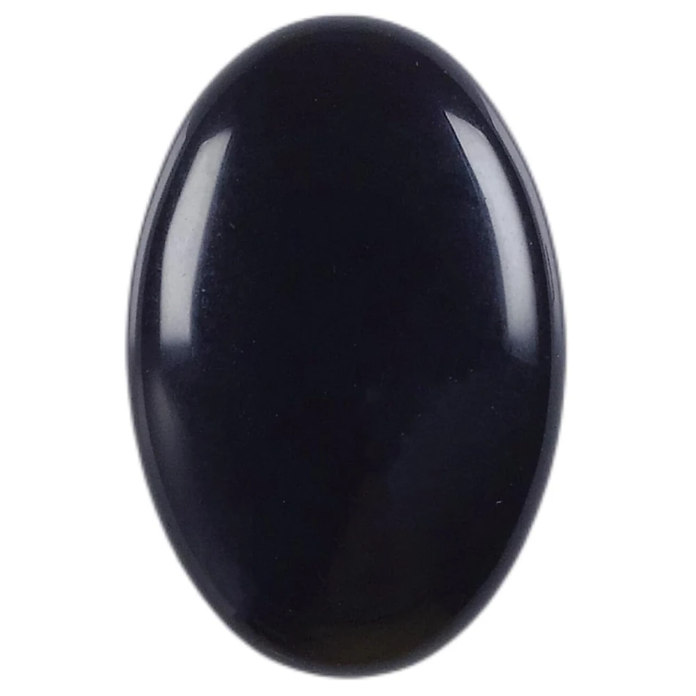 Agatesvibe Natural Palm Stone Crystal – Polished Chakra Reiki Healing Oval Worry Stone for Anxiety & Stress Relief Therapy (Pack of 1) (Black)