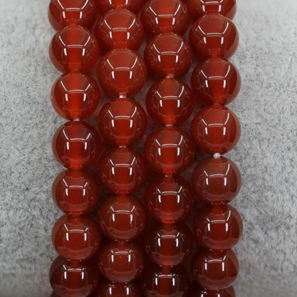 Agatesvibe Handmade Gem Semi Precious Gemstone 8mm Round Beads Stretch Bracelet 8mm Bead Size (AA Grade Red Agate)