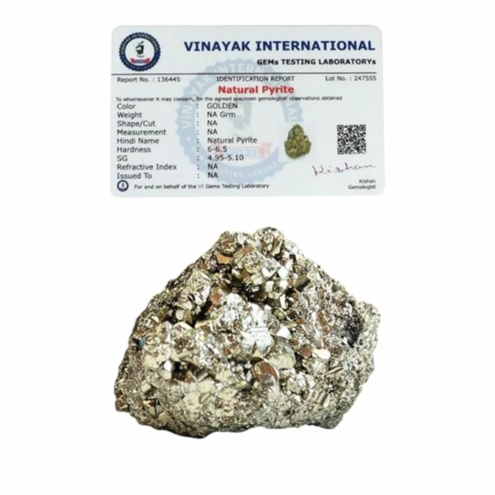Agatesvibe Natural Pyrite Rough Stone Carats – Original Cluster from Peru | Healing Crystal for Wealth, Protection & Vastu | for Home Décor & Collection (Pyrite 40-80 Gram Cluster)
