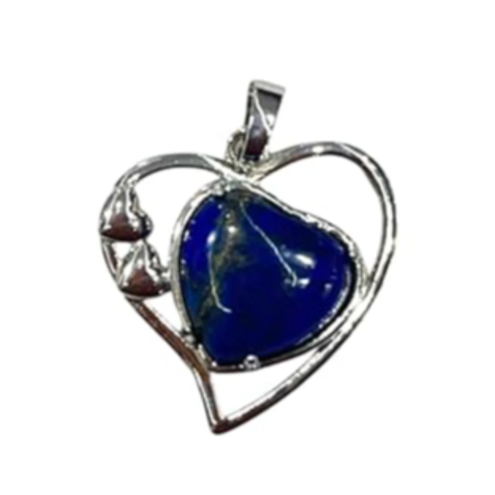 Agatesvibe Opalite Pendant – Natural Healing Crystal Pendant/Locket with Metal Chain | Energy Stone for Reiki, Chakra Balancing & Spiritual Growth | Handmade Gemstone Jewelry for Men & Women (Pack of 1) (Blue)