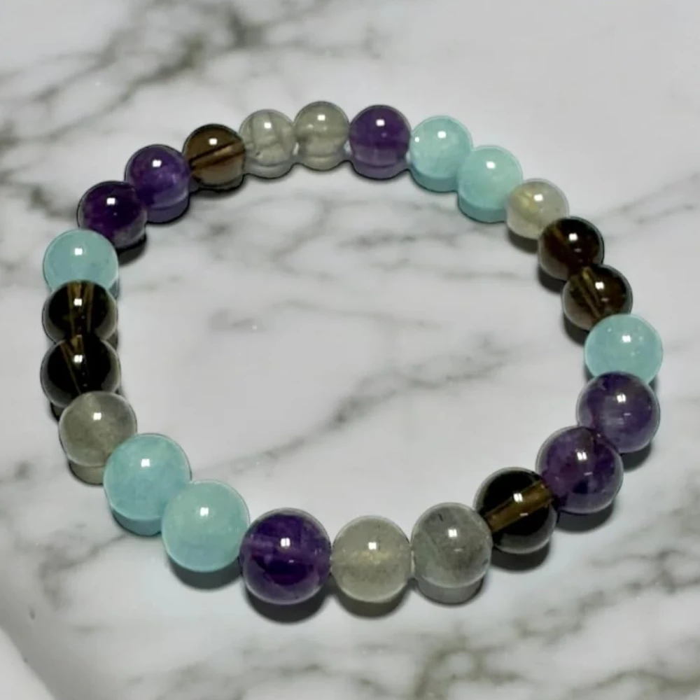 Agatesvibe Gemini Zodiac Bracelet – Empowering Crystal Healing Jewelry with Moonstone, Amazonite, Amethyst & Tiger’s Eye for Confidence, Self-Love, and Emotional Balance (Pack of 1)