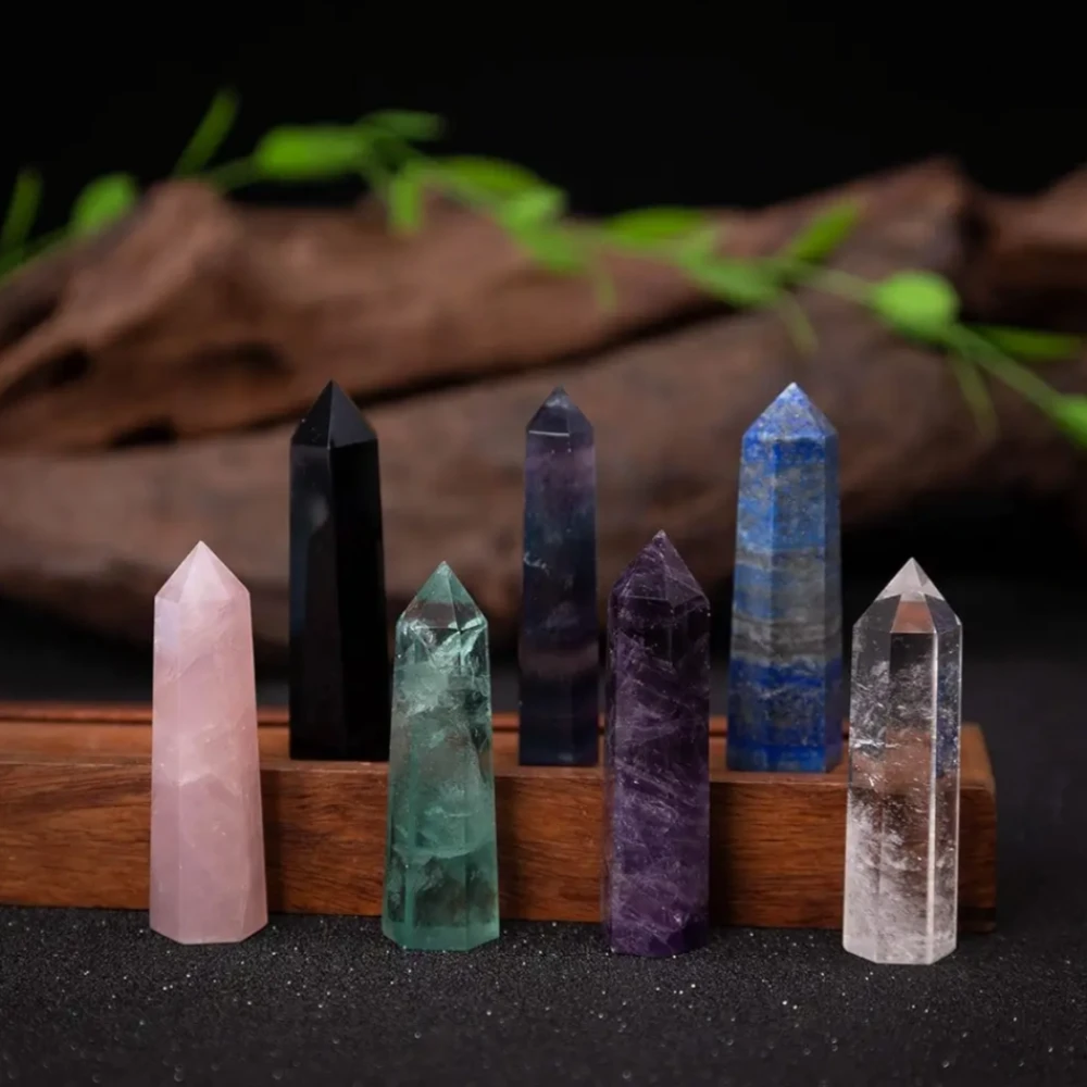 Agatesvibe Goege Bailey Amethyst Crystal Wand – Healing Stone | Faceted Reiki Chakra Meditation Tool for Energy Balancing & Spiritual Therapy (Fluorite,lapis Lazuli,pink Quartz,black Obsidian)
