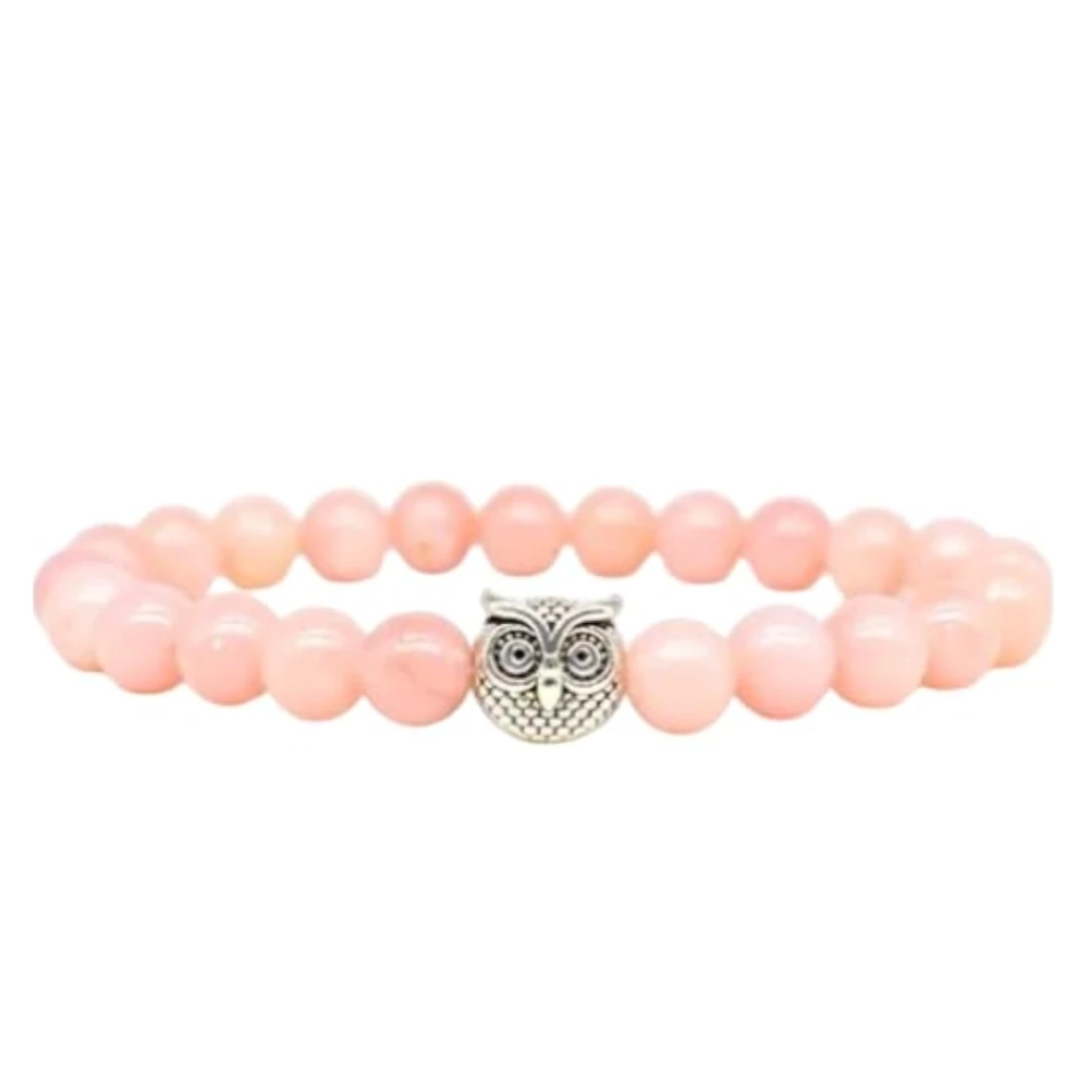 Agatesvibe Lucky Owl Bracelet for Women & Teen Girls – Owl Charm & Natural Stone – Birthday & Christmas Gift (Pack of 1)