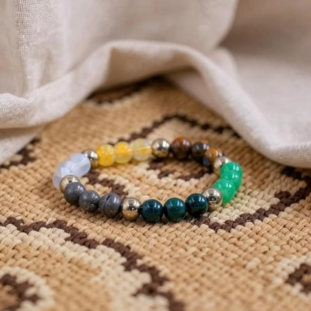 Dhan Yog Bracelet for Wealth & Prosperity | Pyrite, Citrine & Aventurine Healing Crystal | Astrology Money Attraction for Men & Women | Certified Raw Pyrite for Confidence & Success | Beautifully Crafted Dhanyog Energy