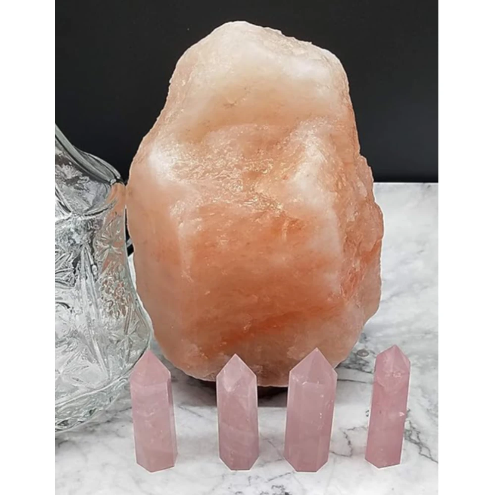 Agatesvibe Goege Bailey Amethyst Crystal Wand – Healing Stone | Faceted Reiki Chakra Meditation Tool for Energy Balancing & Spiritual Therapy (1pcs Pink Rose Quartz)