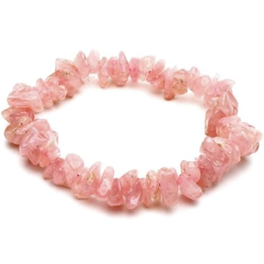 Agatesvibe Natural Rose Chips Bracelet | Certified Gemstone | Astrological Benefits | Positive Energy | Unisex Jewelry for Men & Women (Pack of 1)