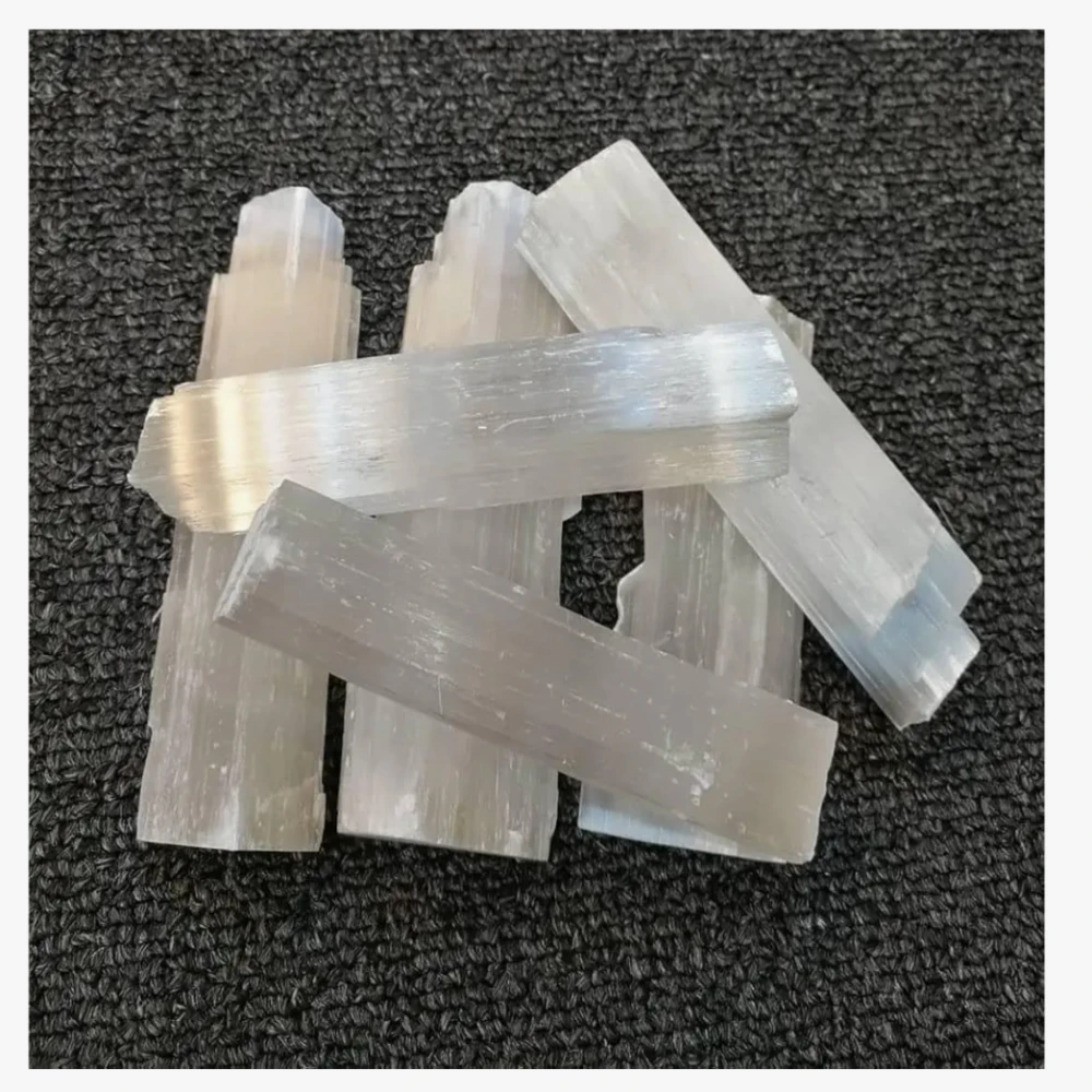 Agatesvibe Selenite Sticks Wands Bulk – 1.5–2" Each + Free Black Tourmaline & Crystal ID Card – Reiki, Chakra Healing, Protection & Positive Energy (15)