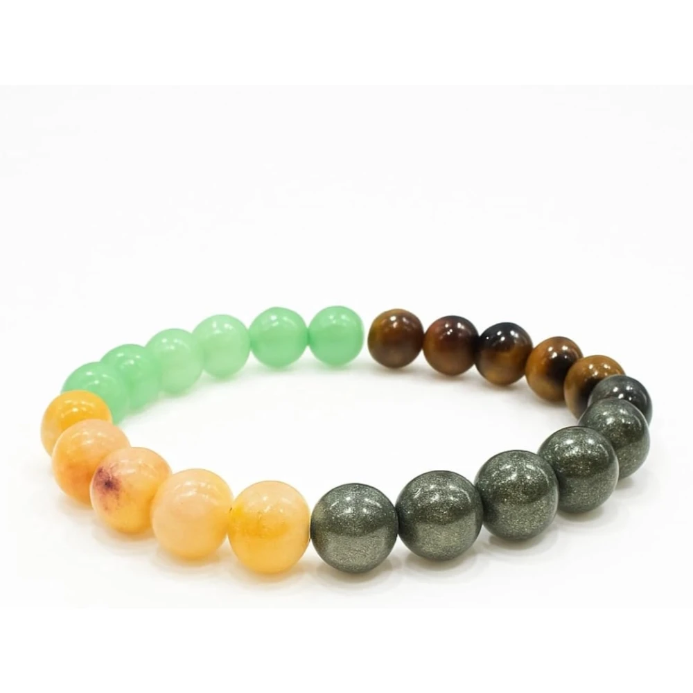 Agatesvibe Money Magnet Bracelet for Men & Women | Original Pyrite, Citrine, Green Aventurine, Tiger Eye & Hematite Stones | Certified Healing Crystal Bracelet for Wealth, Money, Prosperity & Abundance (Pack of 1)