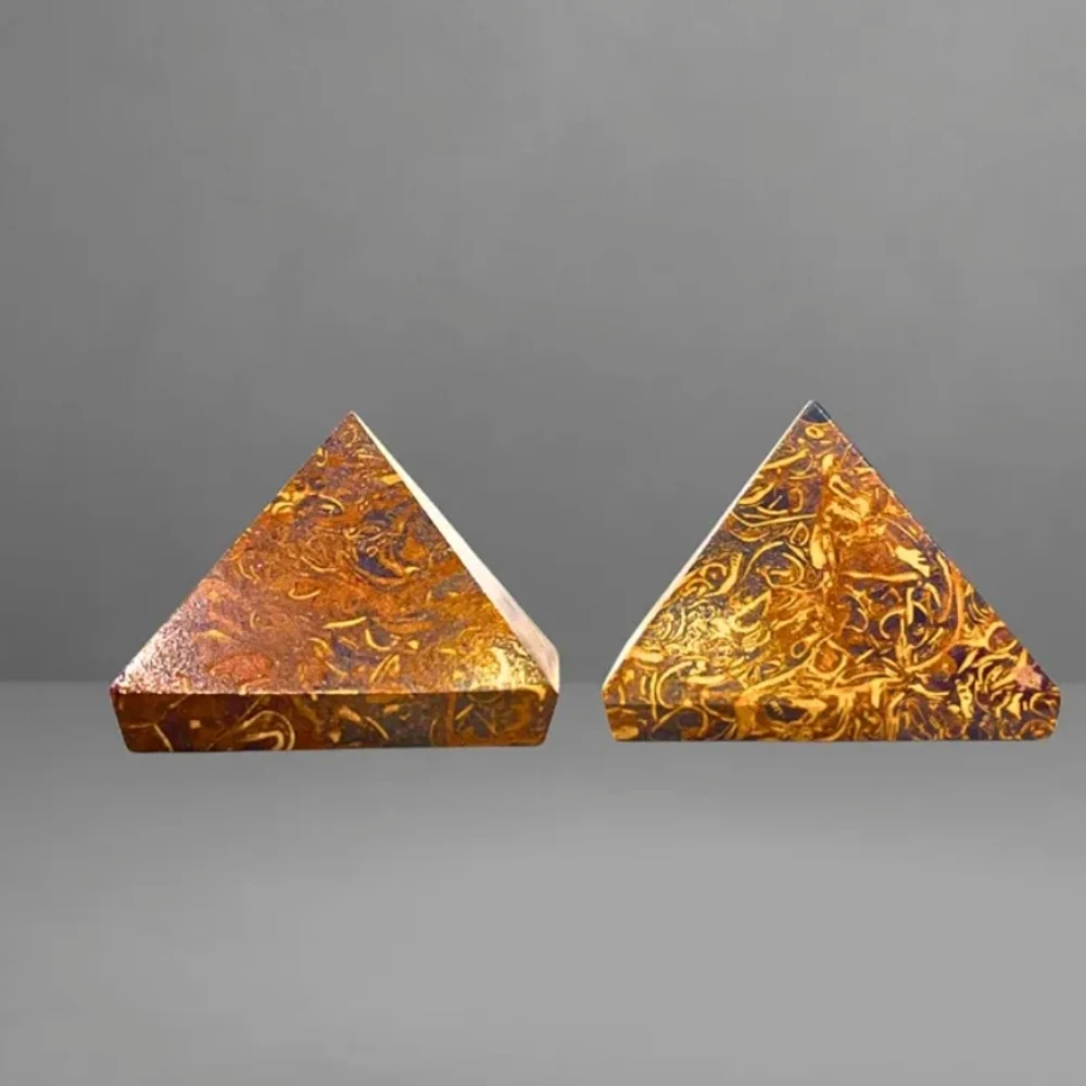 Agatesvibe Natural Jaisalmer Habur Stone Pyramid – Handcrafted Healing Crystal Pyramid for Vastu, Meditation, Positive Energy, Home & Office Décor (Size 2 x 2 x 2 Inch)"