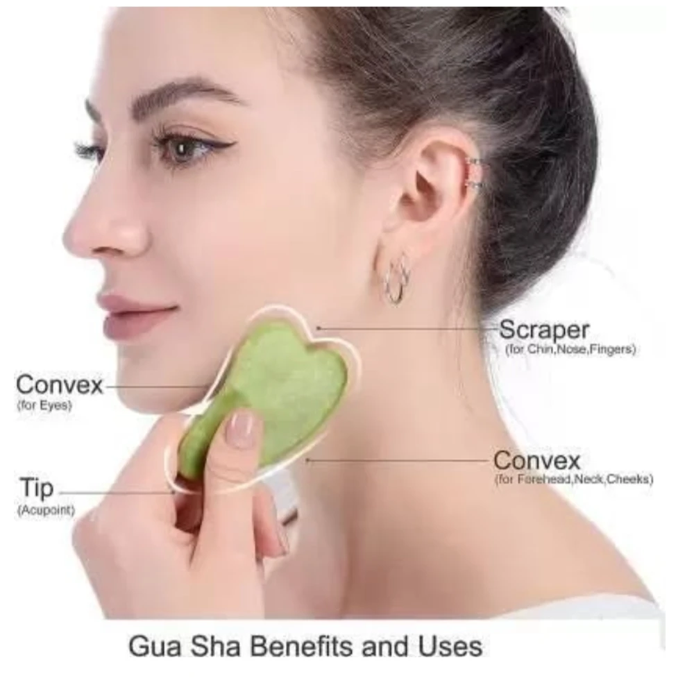 Agatesvibe Roller & Gua Sha Set, Face Roller Manual Massager,Jade Applicator for Face, Neck,Body Muscle,Relaxing, Stimulating Blood Flow, Relieve Fine Lines, Wrinkles, (Green Jade)