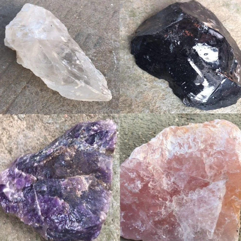 Agatesvibe Goege Bailey Amethyst Crystal Wand – Healing Stone | Faceted Reiki Chakra Meditation Tool for Energy Balancing & Spiritual Therapy (4 Pcs Crystal Wands With 4 Pcs Tumbled Crystals)