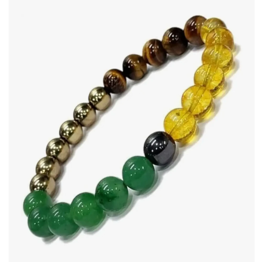 Agatesvibe Money Magnet Bracelet – Shiny Gold-Like Natural Gemstone | Unisex Wealth & Confidence Jewelry for Men & Women | Attracts Money, Fame & Good Luck (Pack of 1) (Pyrite)