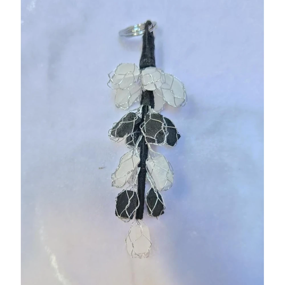 Black Tourmaline and Selenite Hanging Ornament | Energy Cleansing & Protection Décor for Home, Office & Spiritual Spaces 45% off
