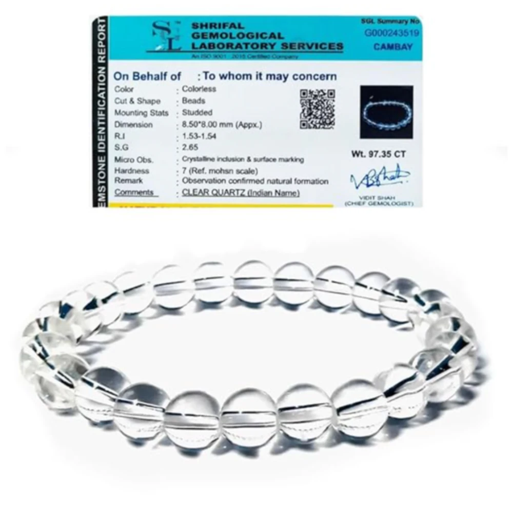 Agatesvibe Natural Crystal Healing Bracelets for Health, Wealth, Prosperity for Men & Women (Pack of 1)