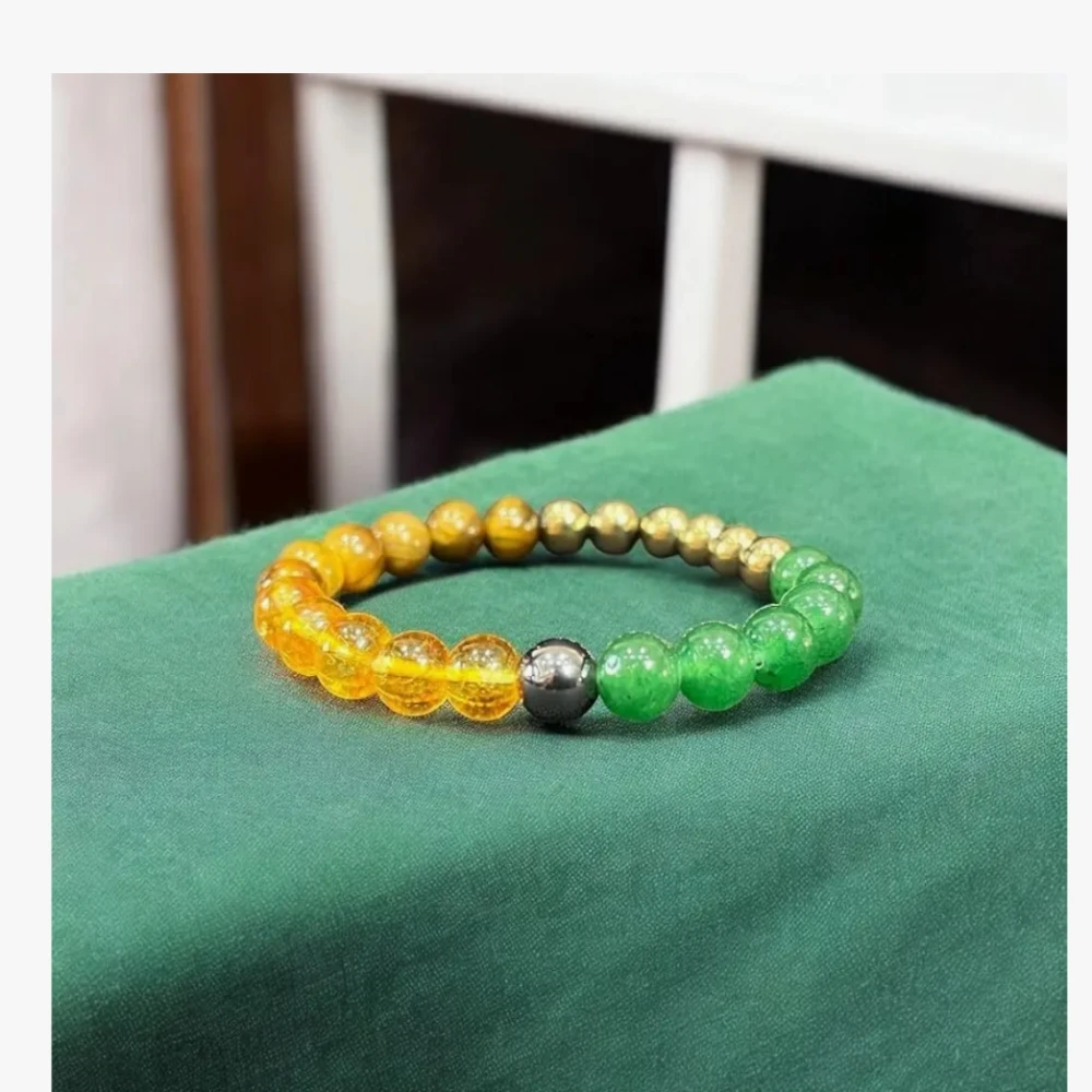 Agatesvibe Money Magnet Bracelet – Shiny Gold-Like Natural Gemstone | Unisex Wealth & Confidence Jewelry for Men & Women | Attracts Money, Fame & Good Luck (Pack of 1) (Pyrite)