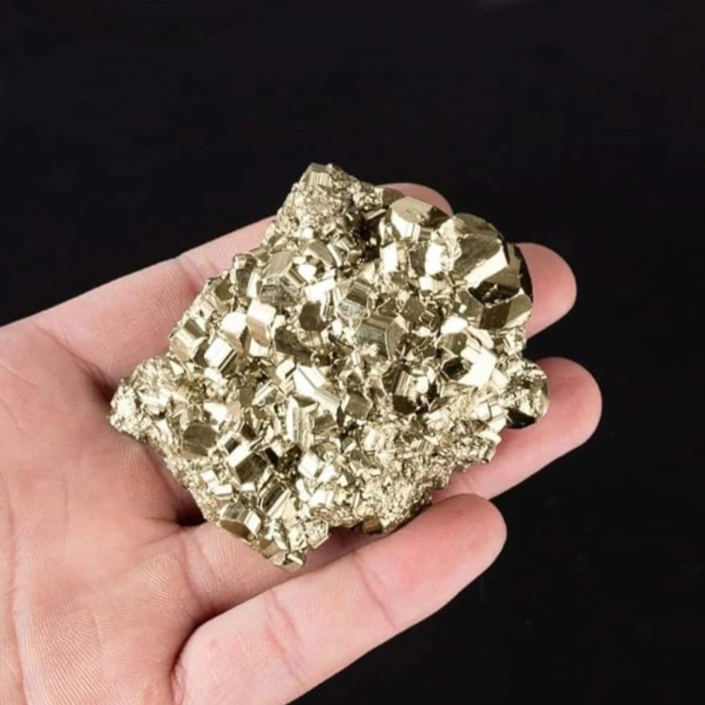 Agatesvibe Natural Pyrite Rough Stone – Original Pyrite Raw Cluster from Peru | 100 Carats | Genuine Healing Crystal for Wealth, Protection & Energy | Ideal for Vastu, Reiki, Home Décor