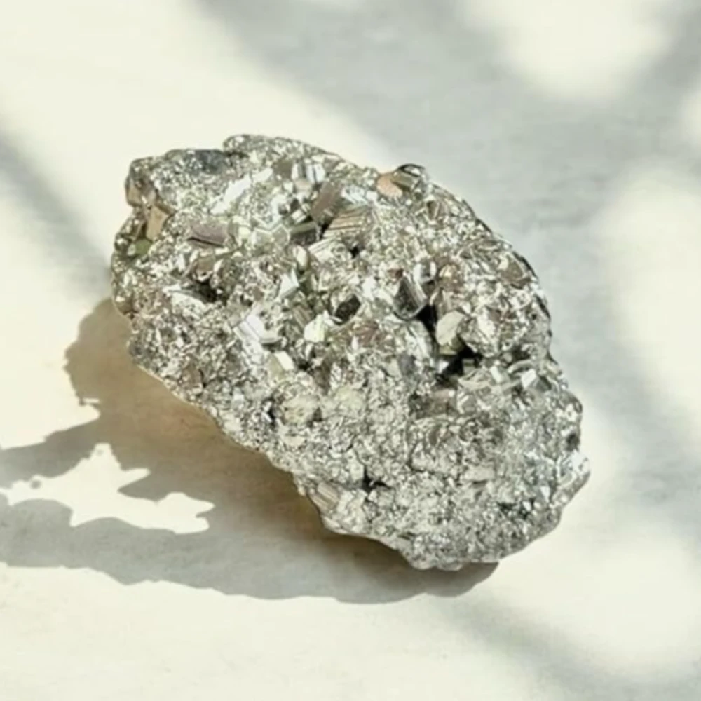 Agatesvibe Natural Pyrite Rough Stone Carats – Original Cluster from Peru | Healing Crystal for Wealth, Protection & Vastu | for Home Décor & Collection (Pyrite 40-80 Gram Cluster)