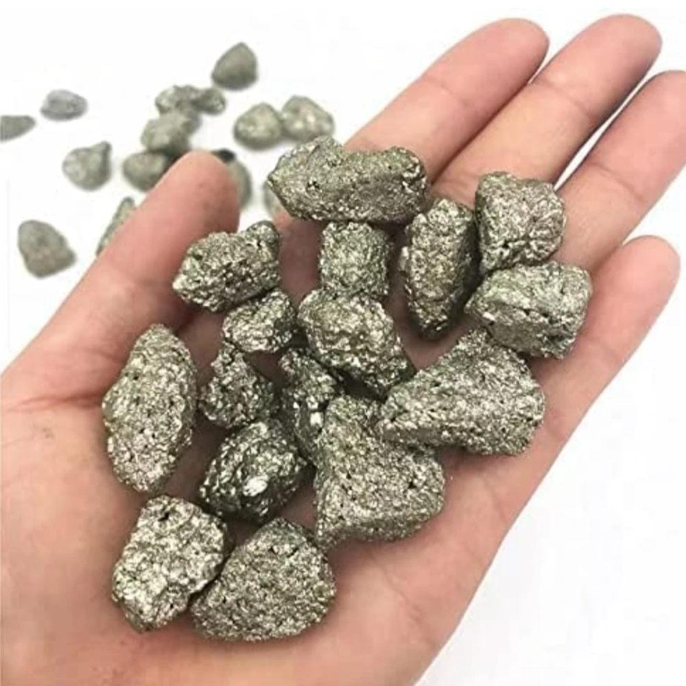 Agatesvibe 2 Pack 4.5 Oz Natural Pyrite Stone - Raw Pyrite Crystal for Cabbing, Tumbling, Reiki, and Healing