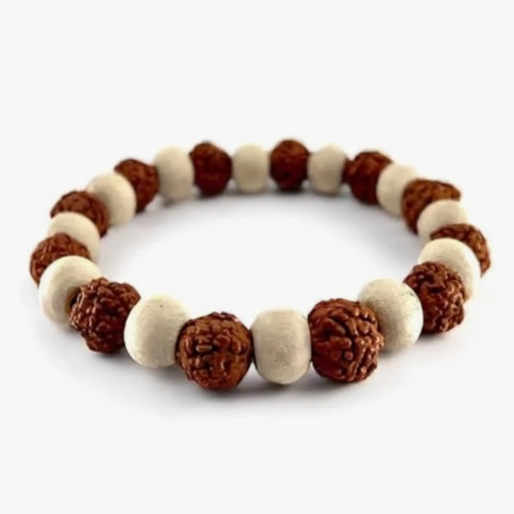 Agatesvibe Original Rudraksha Bracelet | Mukhi Rudraksha Original | rudraksha original certified | Certified Bracelets for Men & Women (Pack of 1) (5 Mukhi Rudraksha Yellow Aventurine Bracelet)