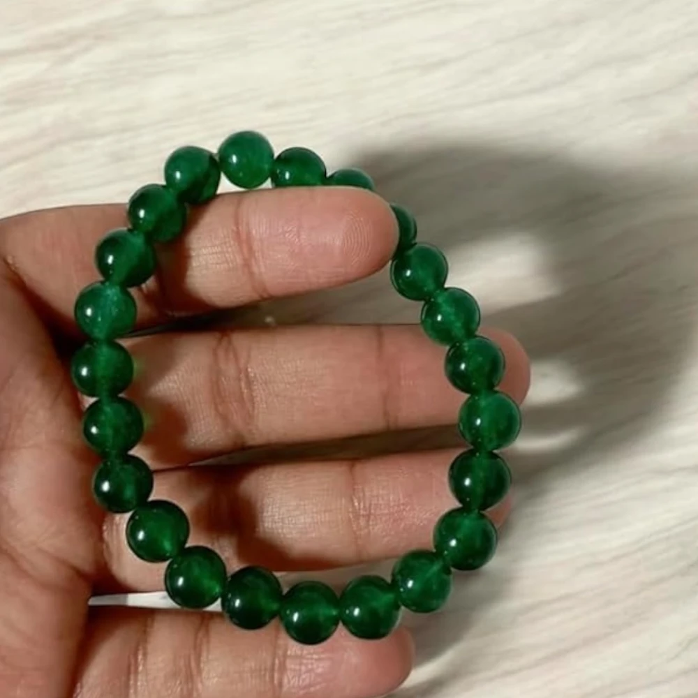 multiagate Natural Green Jade Money Switch Zibu Symbol Coin and Natural Green Jade Bracelet 8 MM Beads Attract Money Cash Flow and Wealth for Men and Women