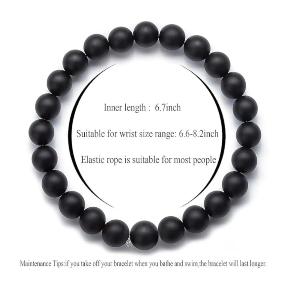 Agatesvibe "Men Women 8mm Natural Stone Beads Bracelet – Elastic Agate Yoga Healing Energy Bracelet Bangle – Unisex Boho Jewelry for Meditation & Balance (Matte Agate)