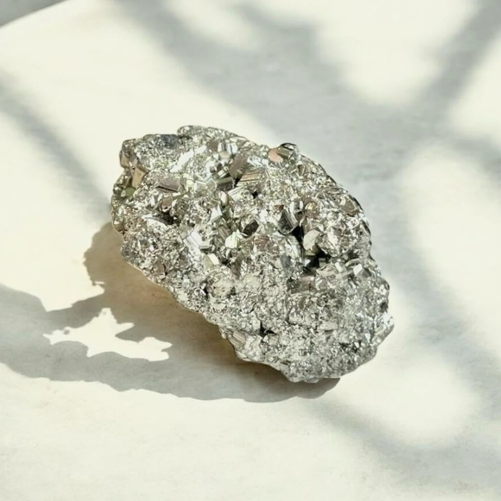 Agatesvibe Natural Pyrite Rough Stone – Original Pyrite Raw Cluster from Peru | 100 Carats | Genuine Healing Crystal for Wealth, Protection & Energy | Ideal for Vastu, Reiki, Home Décor