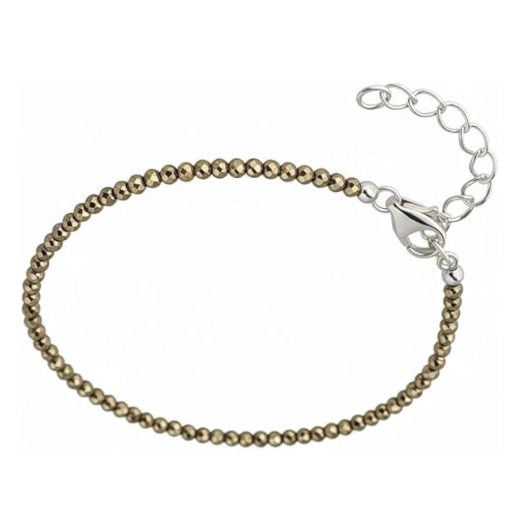 Raw Pyrite, Amethyst & Red Garnet Anklet for Women | Healing Crystal Jewelry for Wealth, Money, Protection & Power | Handmade Natural Stone Spiritual Gift Jewelry (Pack of 1)