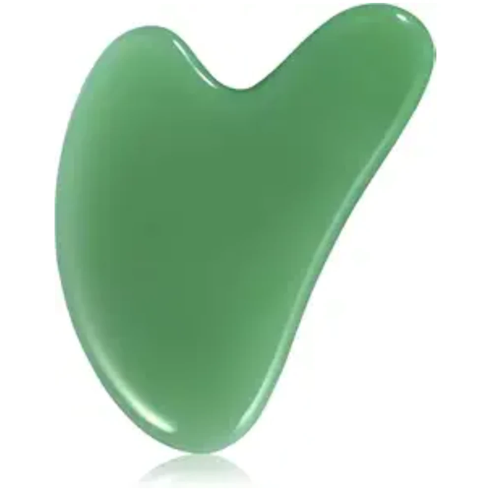 Agatesvibe Gua Sha Facial Tool for Face and Body, Gua Sha for Self Care, Guasha Tool Tensions Relief and Reducing Puffiness,Self Care Gifts for Woman/Men, Skin Gifts (Pack of 1) (Green)