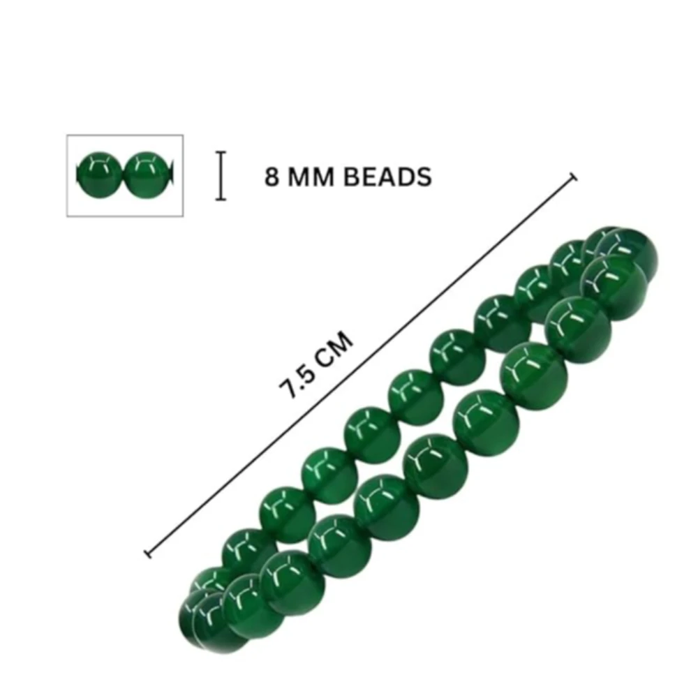 multiagate Natural Green Jade Unisex Bracelet 8mm Stretchable Original Real Crystal 'Stone of Good Luck' Bracelet For Peace