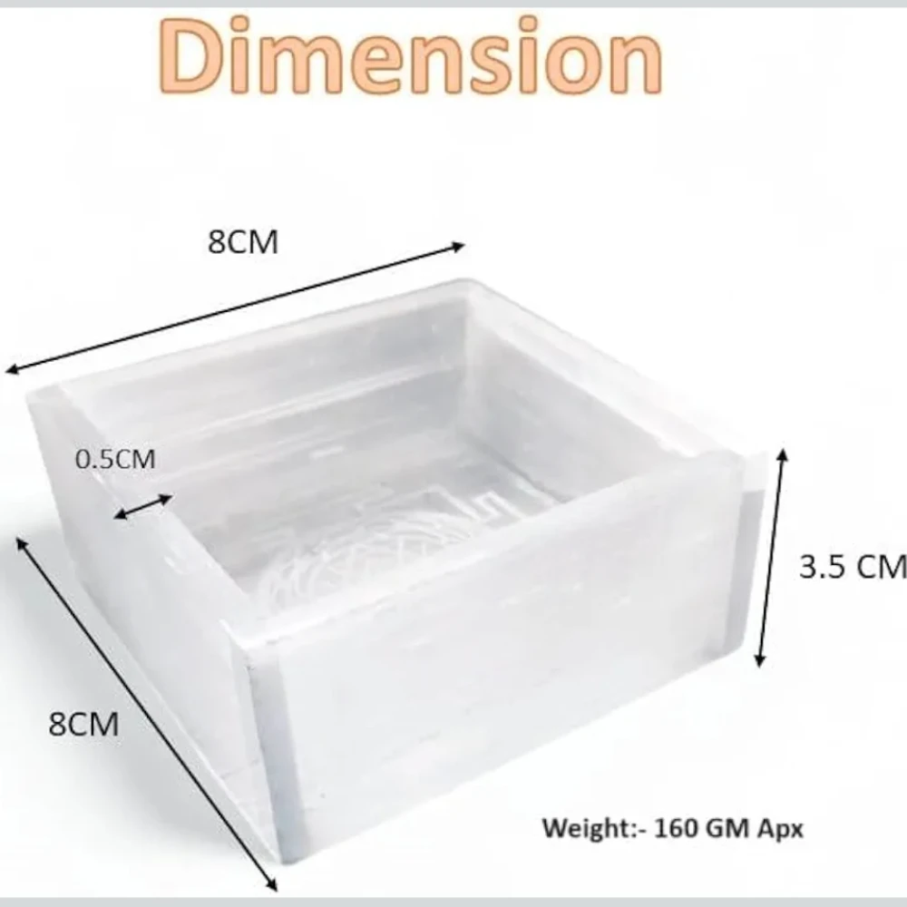 Natural Selenite Charging Box with Handcarved Shree Yantra