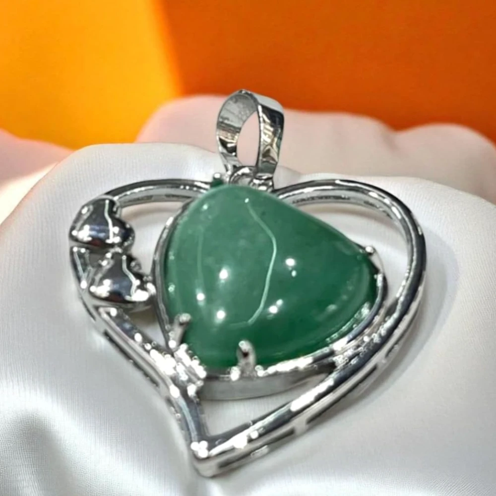Agatesvibe Opalite Pendant – Natural Healing Crystal Pendant/Locket with Metal Chain | Energy Stone for Reiki, Chakra Balancing & Spiritual Growth | Handmade Gemstone Jewelry for Men & Women (Pack of 1) (Green)