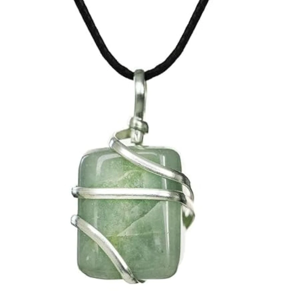Agatesvibe Healing Crystal Pendant Necklace for Women – Handmade Jewelry with Ethically Sourced Genuine Crystals & Healing Stones (Pack of 1) (Aquamarine)