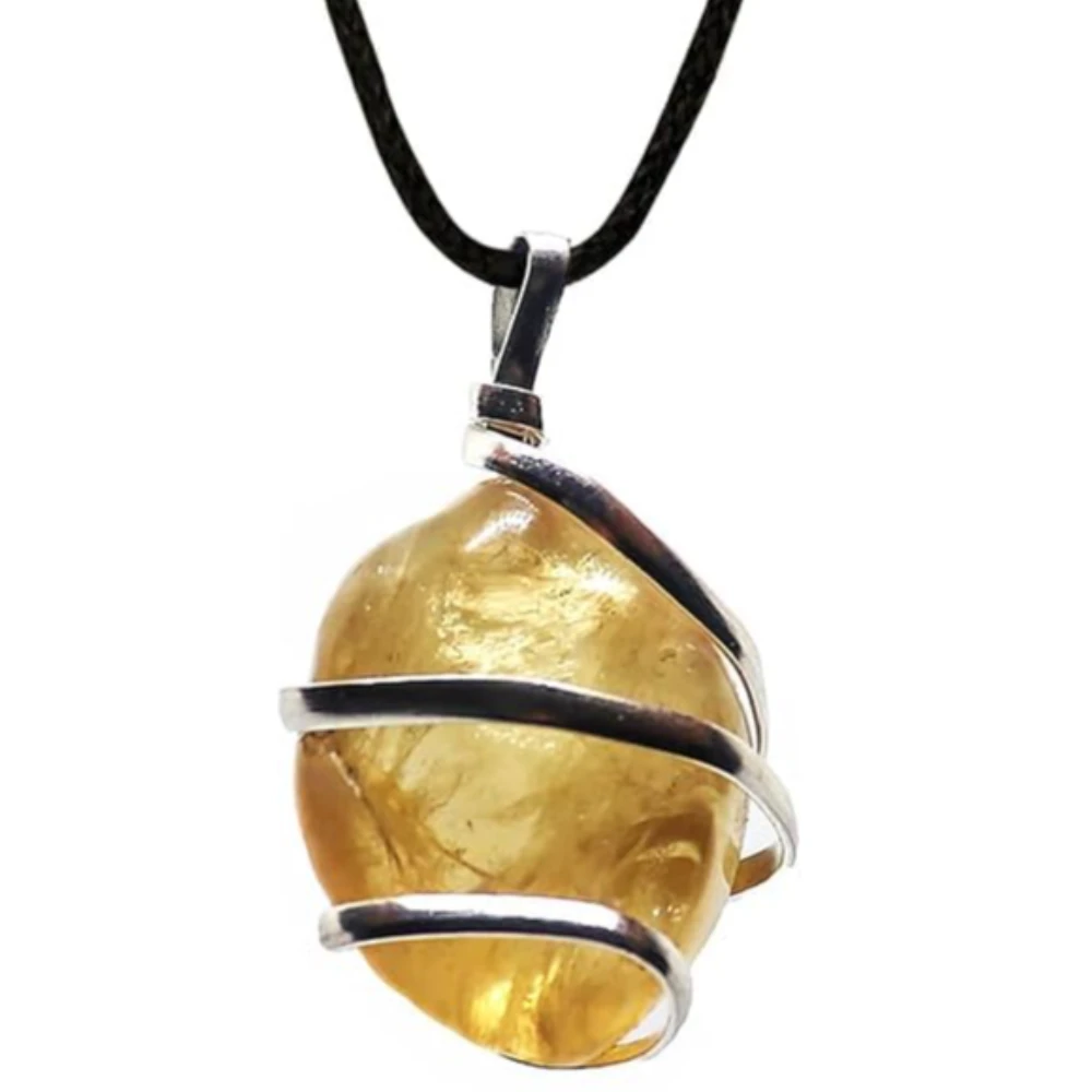 Agatesvibe Healing Crystal Pendant Necklace for Women – Handmade Jewelry with Ethically Sourced Genuine Crystals & Healing Stones (Pack of 1) (Citrine)