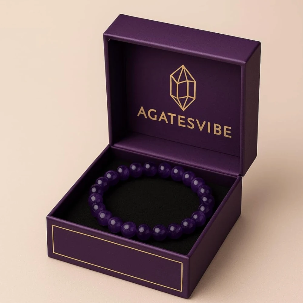 Certified Natural Amethyst Bracelet – Original Purple Stone Crystal Jewellery for Men & Women, Healing, Meditation & Energy Gemstone with Activation Card & Authenticity Certificate