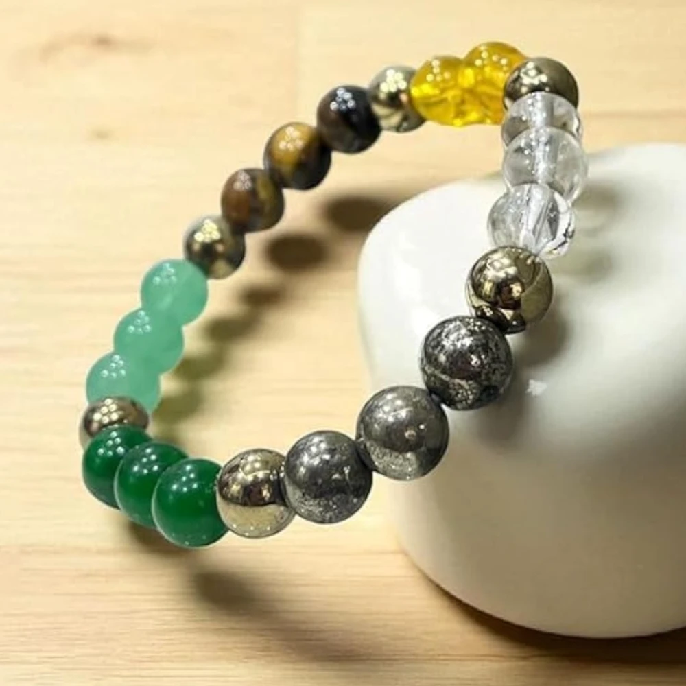 Bracelet for Wealth & Prosperity | Multi Crystal Healing Stone Beads |Original Style | Attract Money, Success & Positive Energy | Unisex – For Men & Women