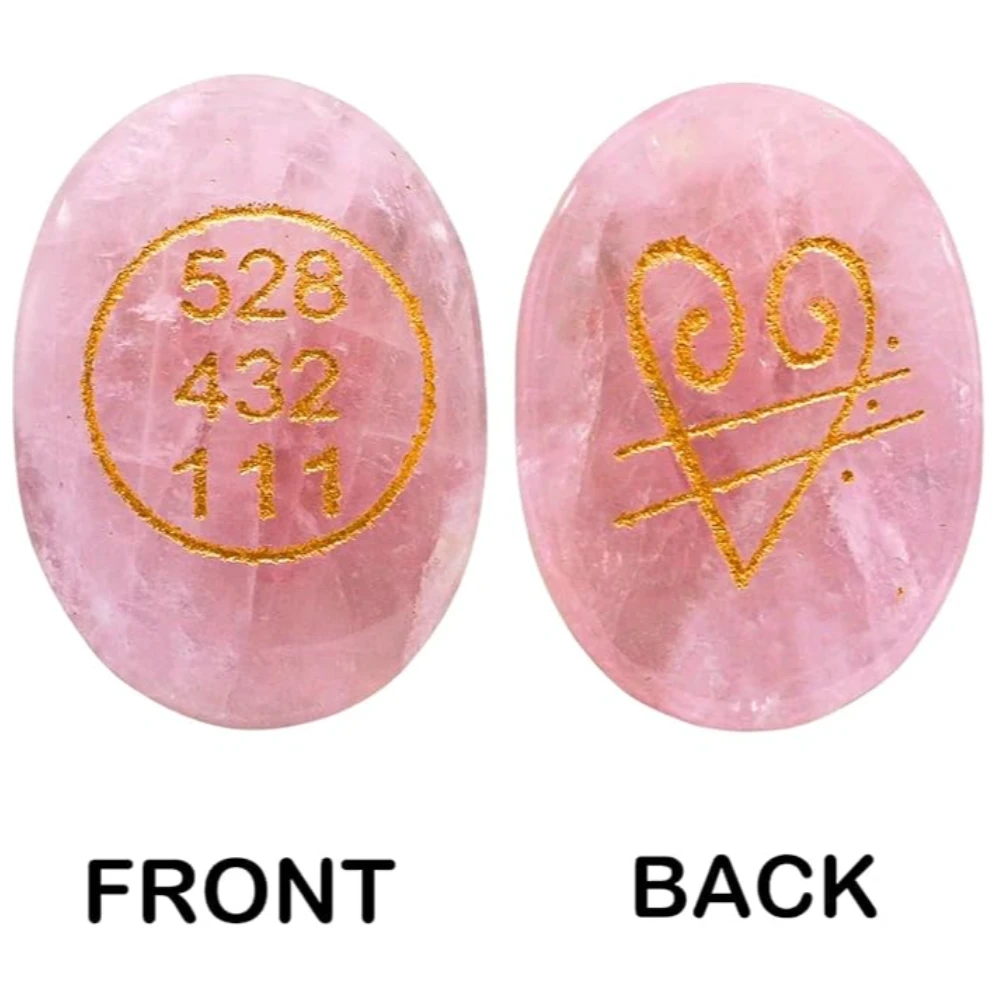 Agatesvibe Pyrite Zibu Coin Money Switch Word with Green Zibu Coin Angelic Number Oval Pocket Stones Polished Healing Crystal for Prosperity and Positive Energy (Set of 1) (Green With Rose Quartz)