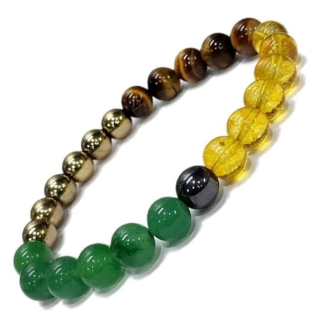 Agatesvibe Money Magnet Bracelet – Shiny Gold-Like Natural Gemstone | Unisex Wealth & Confidence Jewelry for Men & Women | Attracts Money, Fame & Good Luck (Pack of 1) (Green Aventurine)